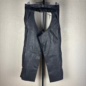 Unik Leather Motorcycle Biker Chaps Small Zip Up Pants